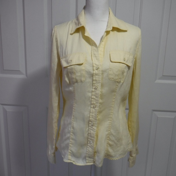 Banana Republic Tops - Banana Republic Shirt Medium Yellow 100% Linen